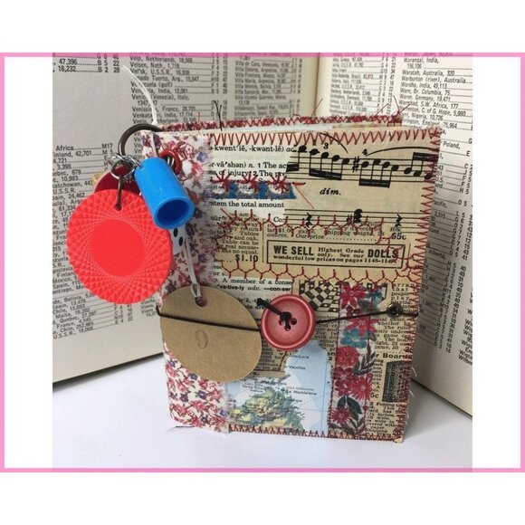 Custom Junk Journal Collage Cover Removable Ephemera Mini Art Book Diary 9 u - Picture 1 of 10